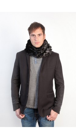 Black mink fur stole scarf - unisex